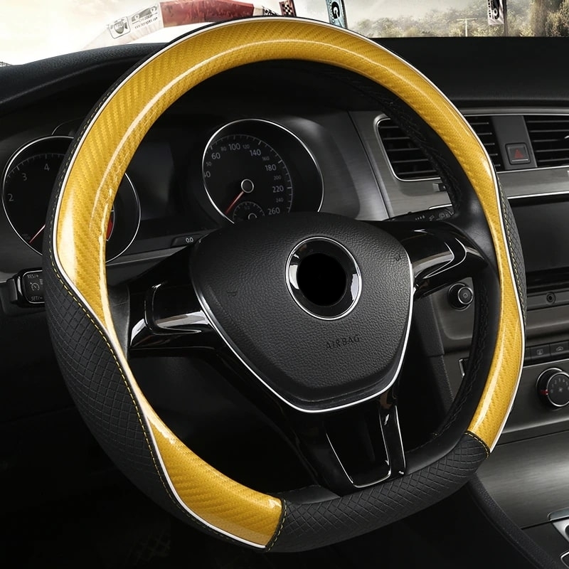 ダイハツ ハイゼット カーゴ S300V系 ハンドルカバー ステアリングカバー 車 エナメルレザー 高品質(zhì) 滑り防止 選べる6色 DMB