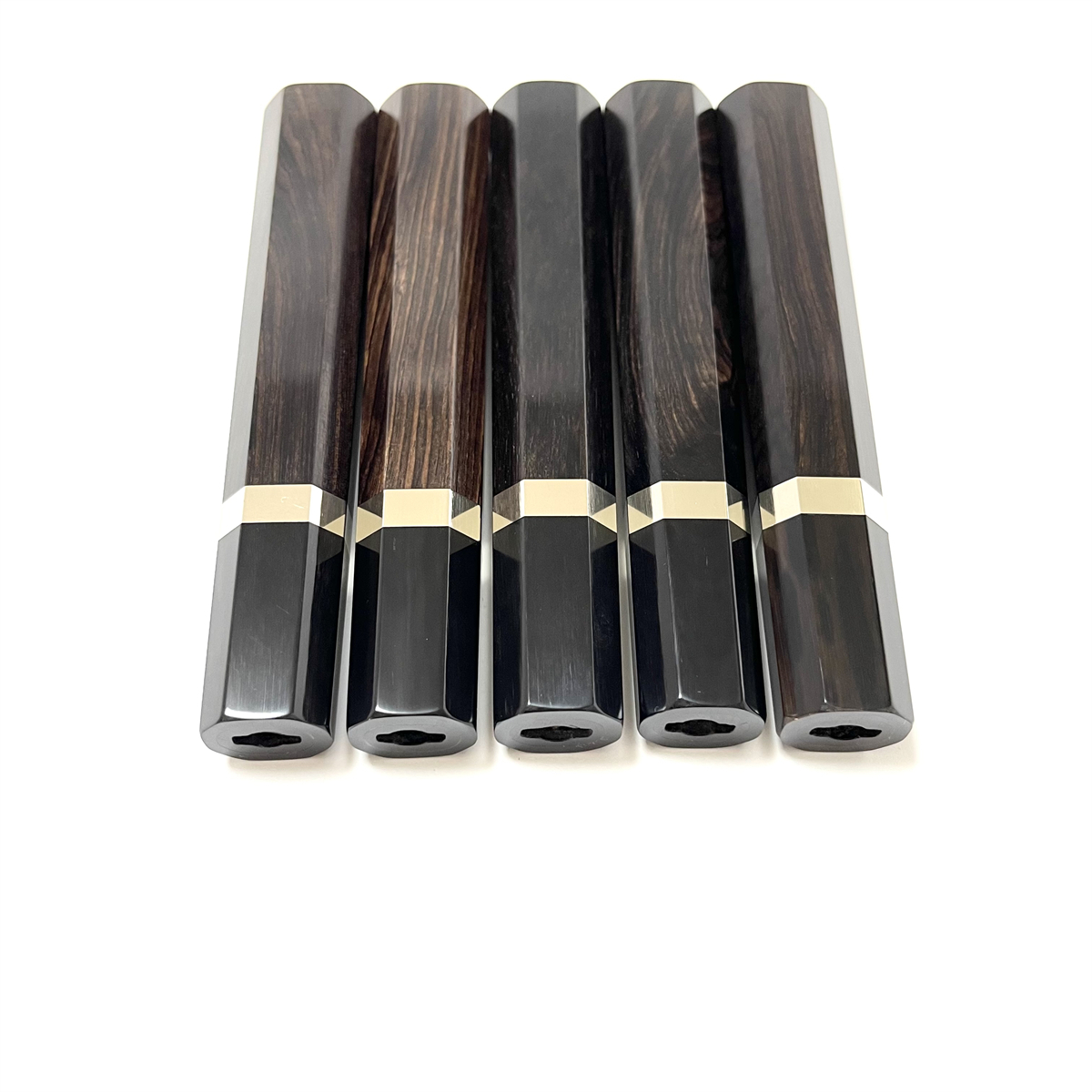 5本セット ★ 銀巻 黒檀 黒水牛角 ふぐ引270 ふぐ引9寸 和包丁 ペティナイフ 先丸 蛸引 切付 柳刃 手作り包丁柄 ★ 八角柄