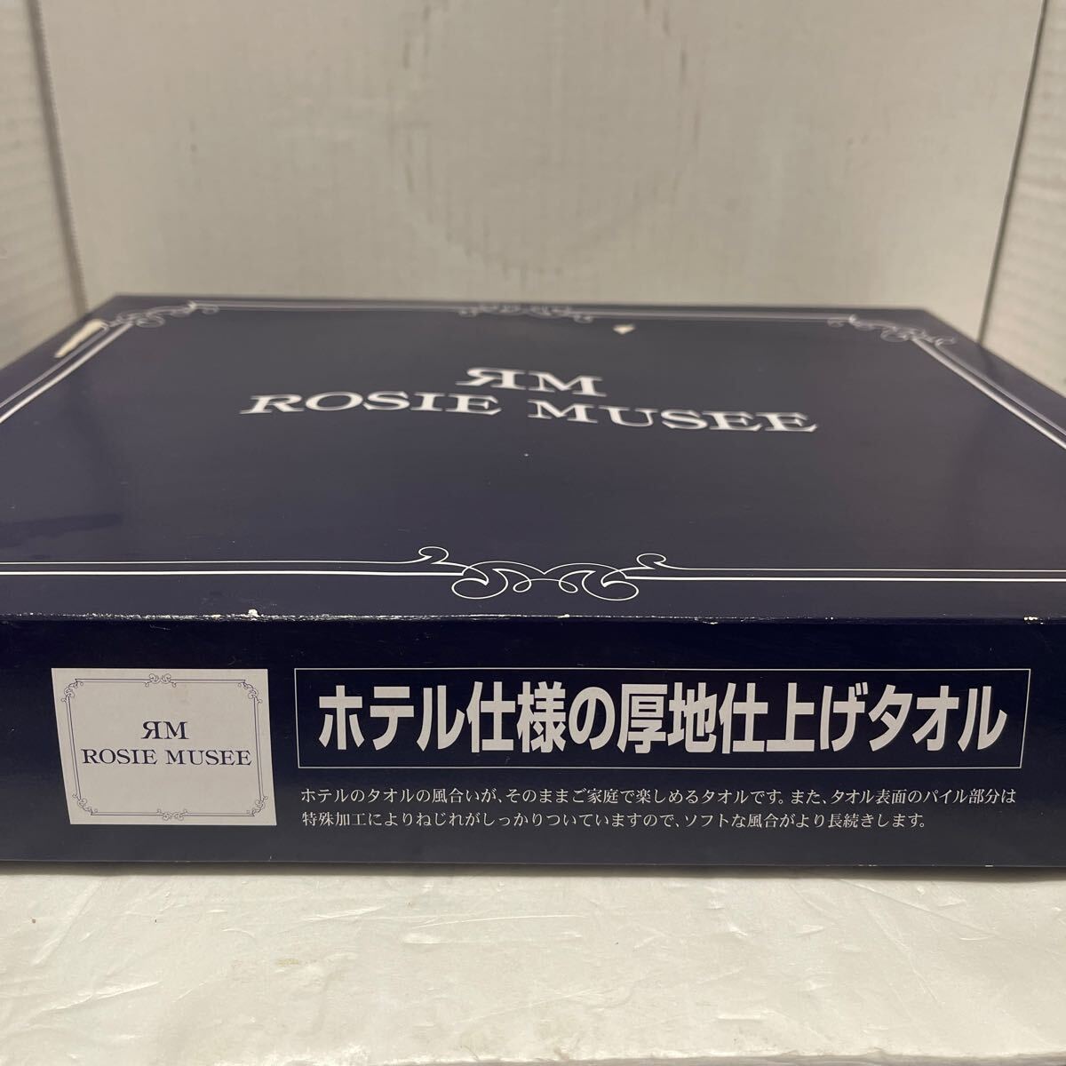 * ROSIE MUSEE отель specification плотная ткань отделка полотенце широкий & длинный размер банное полотенце 1 листов 80×140cm голубой хлопок 100 цветочный принт не использовался товар *