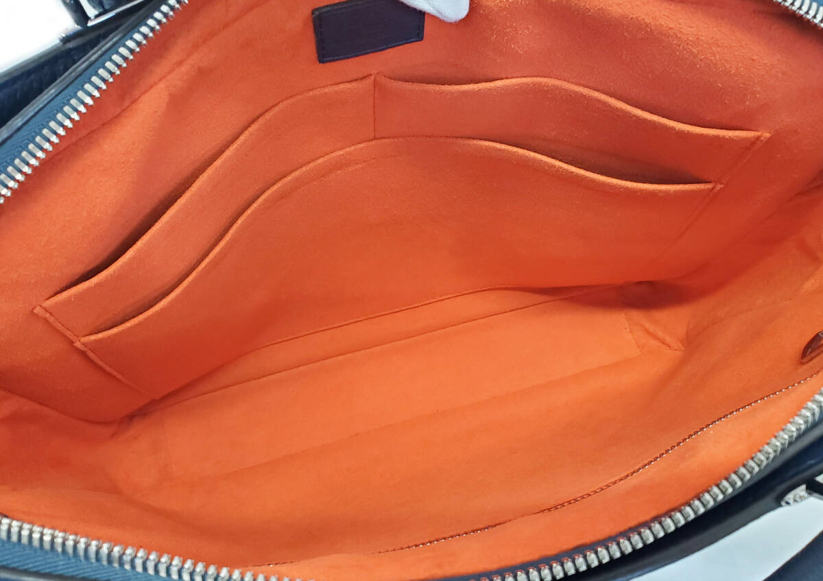 D2396◆極美品【ルイヴィトン】アルマンド ブリーフケース M54380 2wayビジネスバッグ◆トリヨンレザー ブルーグリ ネイビー_画像9