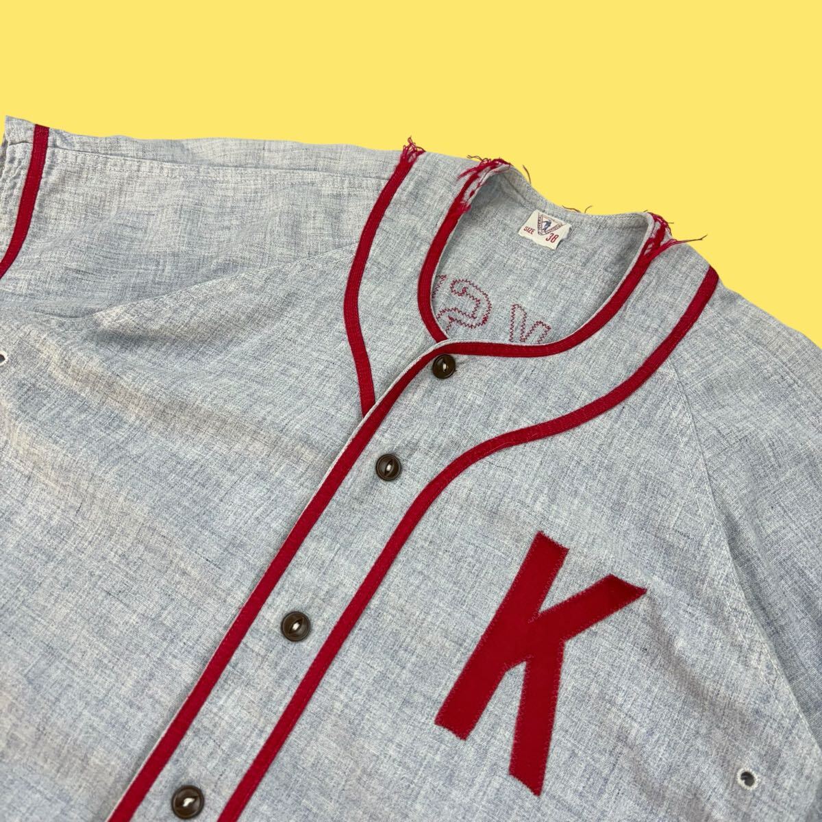 40s General Athletic Products Wool Baseball Shirt 40年代 ジェネラル アスレチック プロダクツ ウール ベースボールシャツ vintage_画像2
