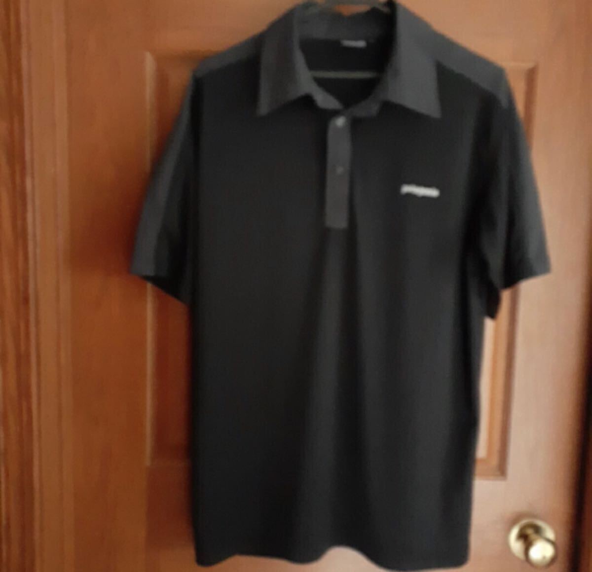 美品 patagonia パタゴニア ポロシャツ BLACK 表記L 半袖 半袖ポロシャツ