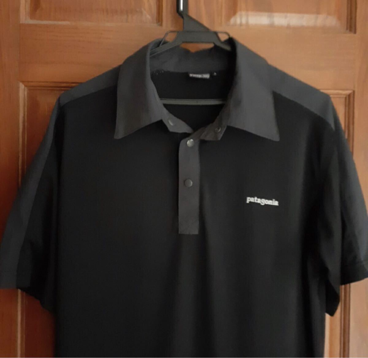 美品 patagonia パタゴニア ポロシャツ BLACK 表記L 半袖 半袖ポロシャツ