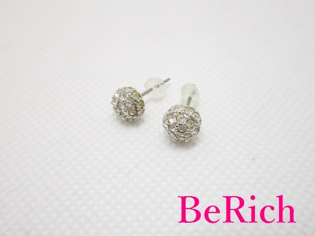 Swarovski SWAROVSKIpave мяч серьги-гвоздики ( catch нет ) прозрачный crystal [ б/у ] ba1954