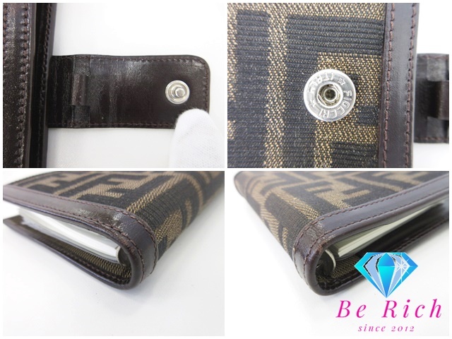  Fendi FENDI Zucca обложка для записной книжки 6 дыра органайзер кейс ske Jules . канцелярские принадлежности бизнес мелкие вещи [ б/у ]bc1933