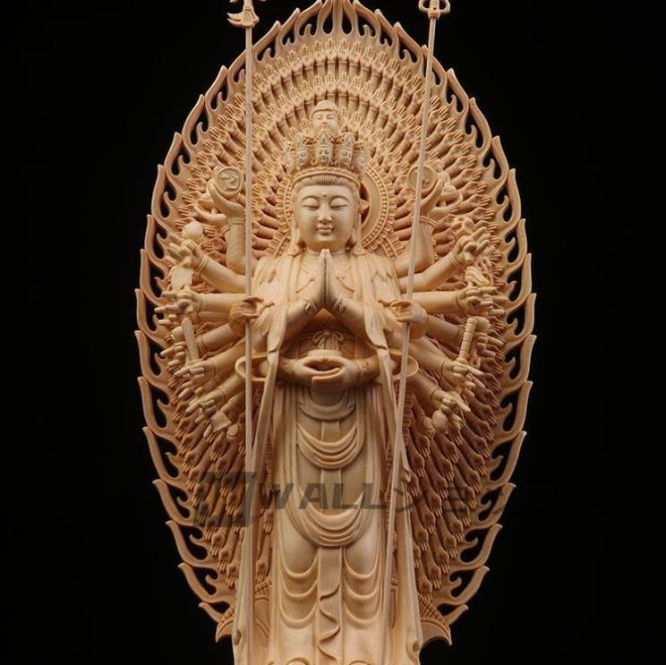 品質保証☆新入荷☆ 極上品 仏教美術 千手観音菩薩 精密彫刻