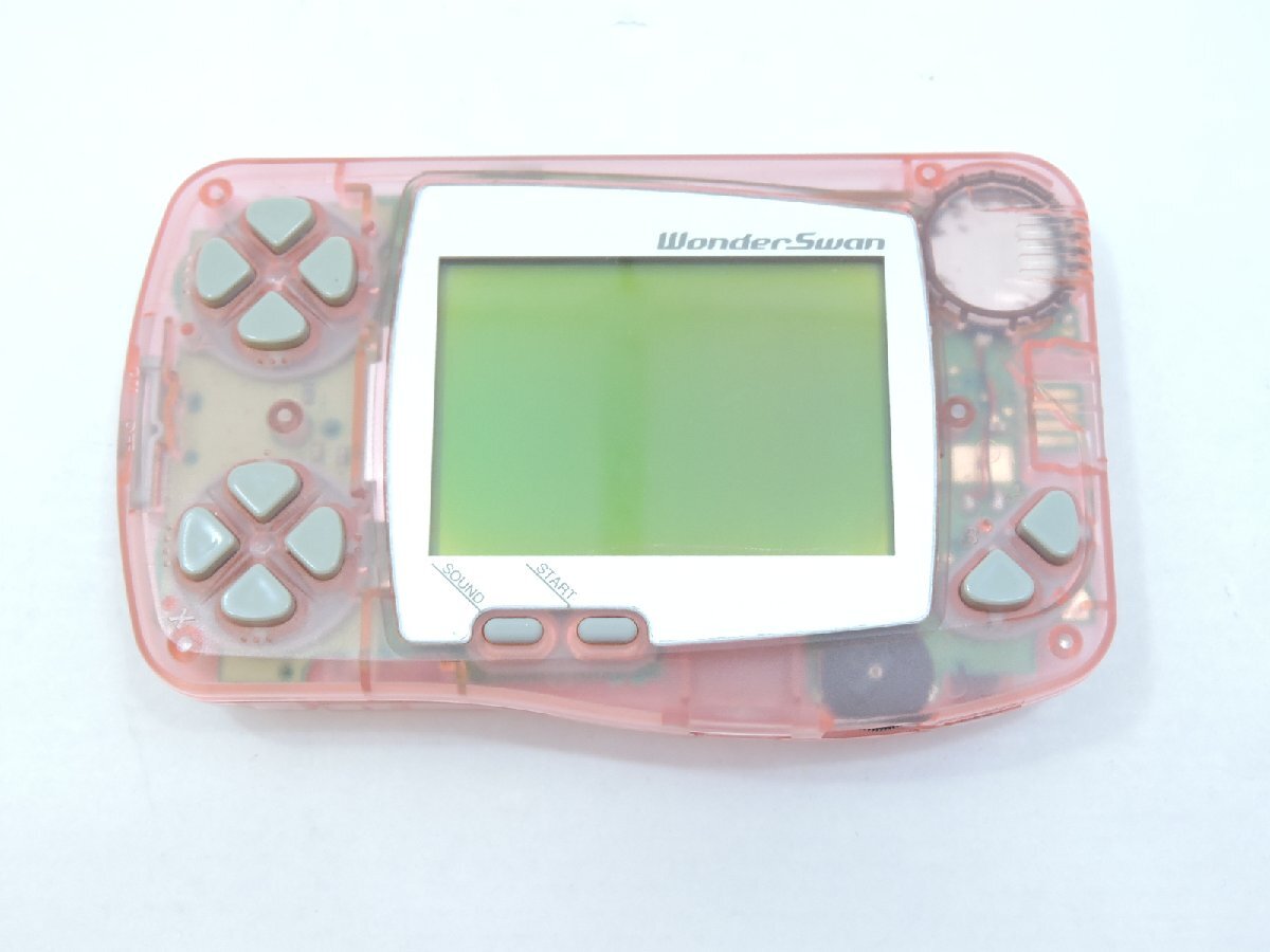 ■BANDAI バンダイ WonderSwan ワンダースワン スケルトンピンク 本體のみ ジャンク品[K038I046]