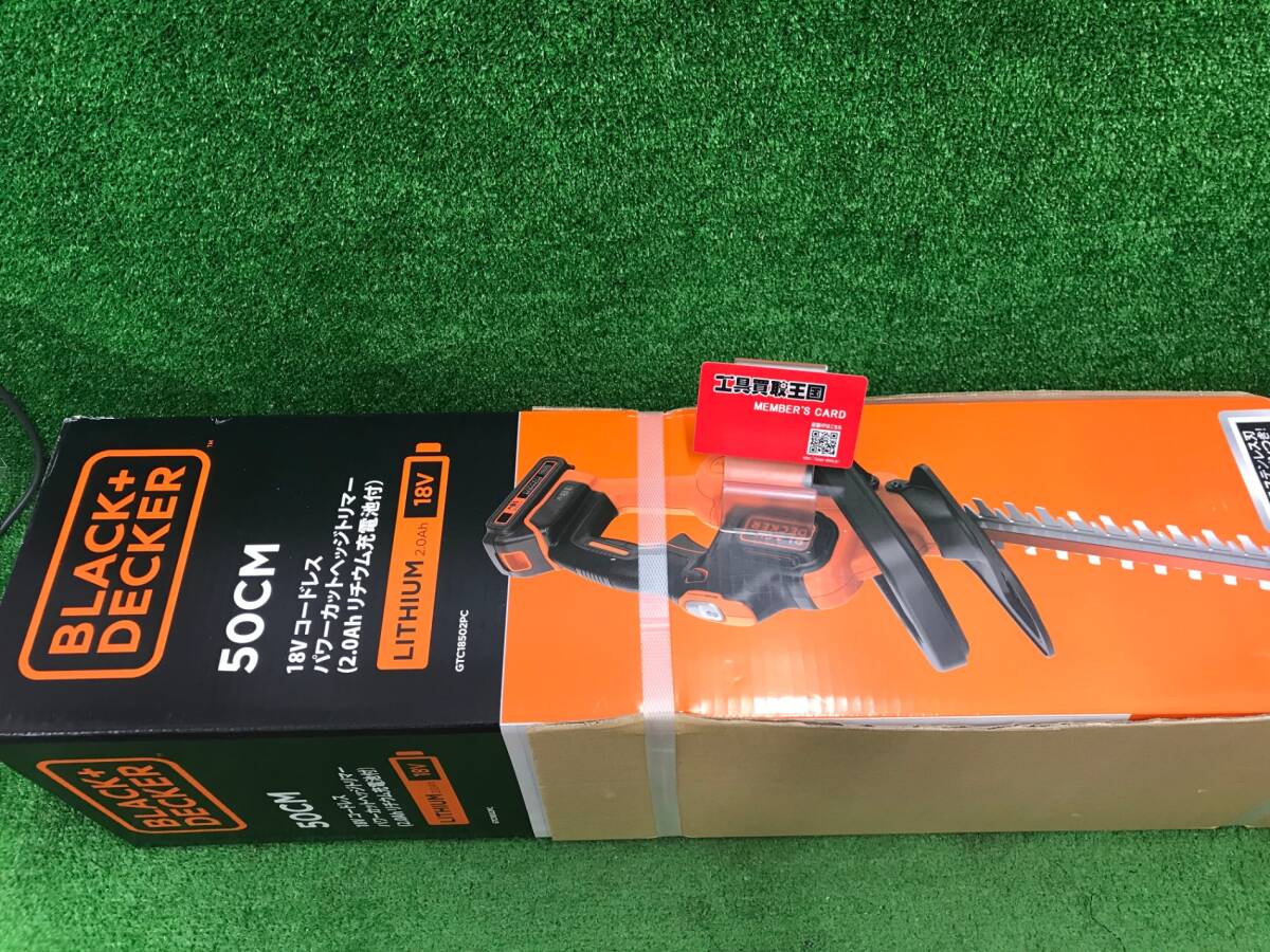 【中古品】ブラックアンドデッカー 18V ヘッジトリマー 2.0Ah電池パック付き GTC18502PC　ITP676T24HTK
