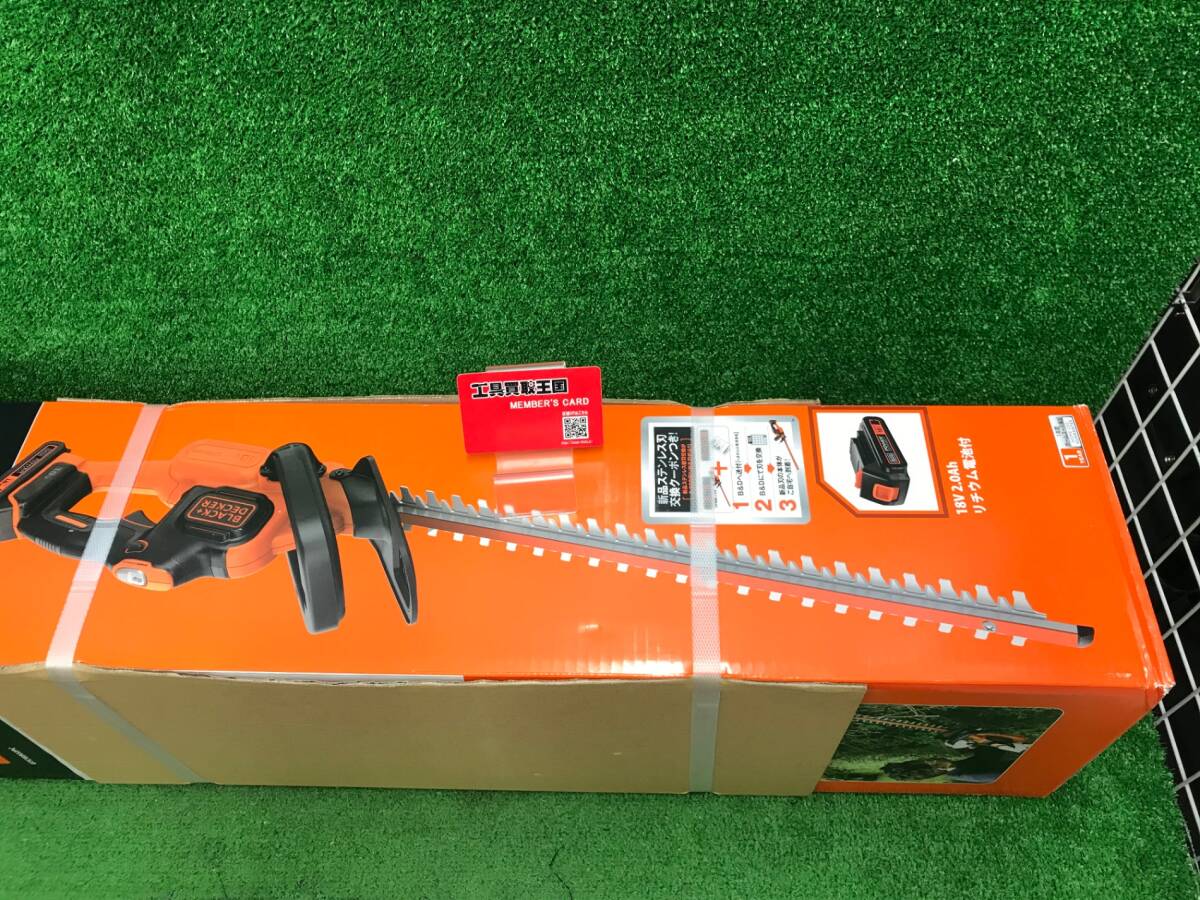 【中古品】ブラックアンドデッカー 18V ヘッジトリマー 2.0Ah電池パック付き GTC18502PC　ITP676T24HTK