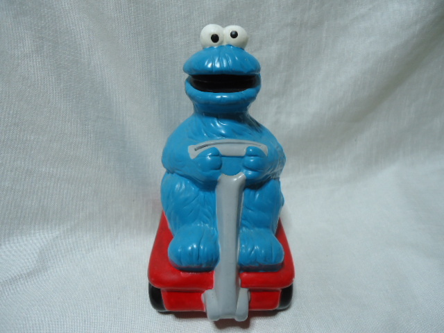即決?。眨印?990年代制　MUPPETS　セサミストリート　クッキーモンスター　15.8センチ　貯金箱　バンク　陶器制　飾り物