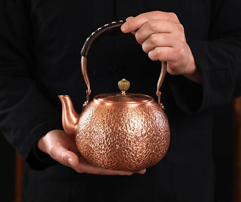 買い保障できる /やかん 手作り 美品☆未使用古風銅瓶 /銅製 /茶道具 /大容量 鉄瓶