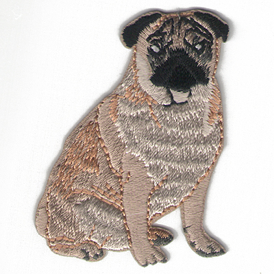 パグ (犬) 刺繍ワッペン(パッチ)_画像1
