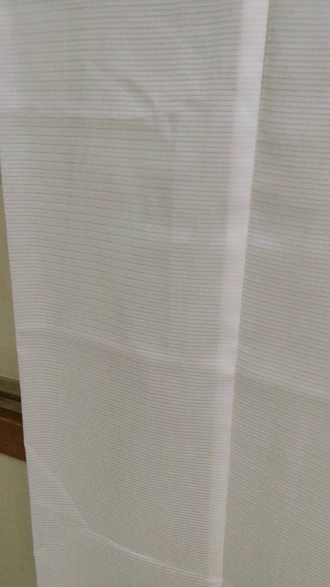 102【夏】未使用品※絽※半衿付き※生成色※無地※正絹※駒絽※単衣袖※単衣※長襦袢 丈125,5 裄64
