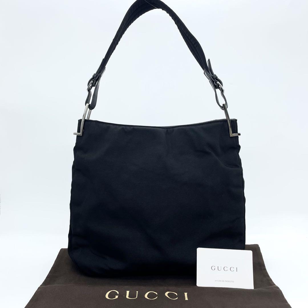 FROMJAPAN!グッチGUCCI ワンショルダーバッグ ハンドバッグ GUCCI グッチ ワンショルダーバッグ ブラック ナイロン レザー