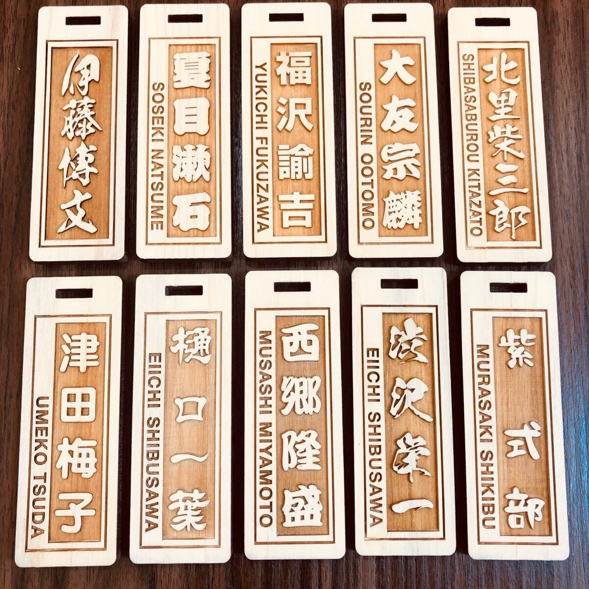 ★ゴルフバッグ用 ネームタグ ★ネームプレート ★ひのきネームタグ ★厚み6mm ★高級(jí)本革ベルト付