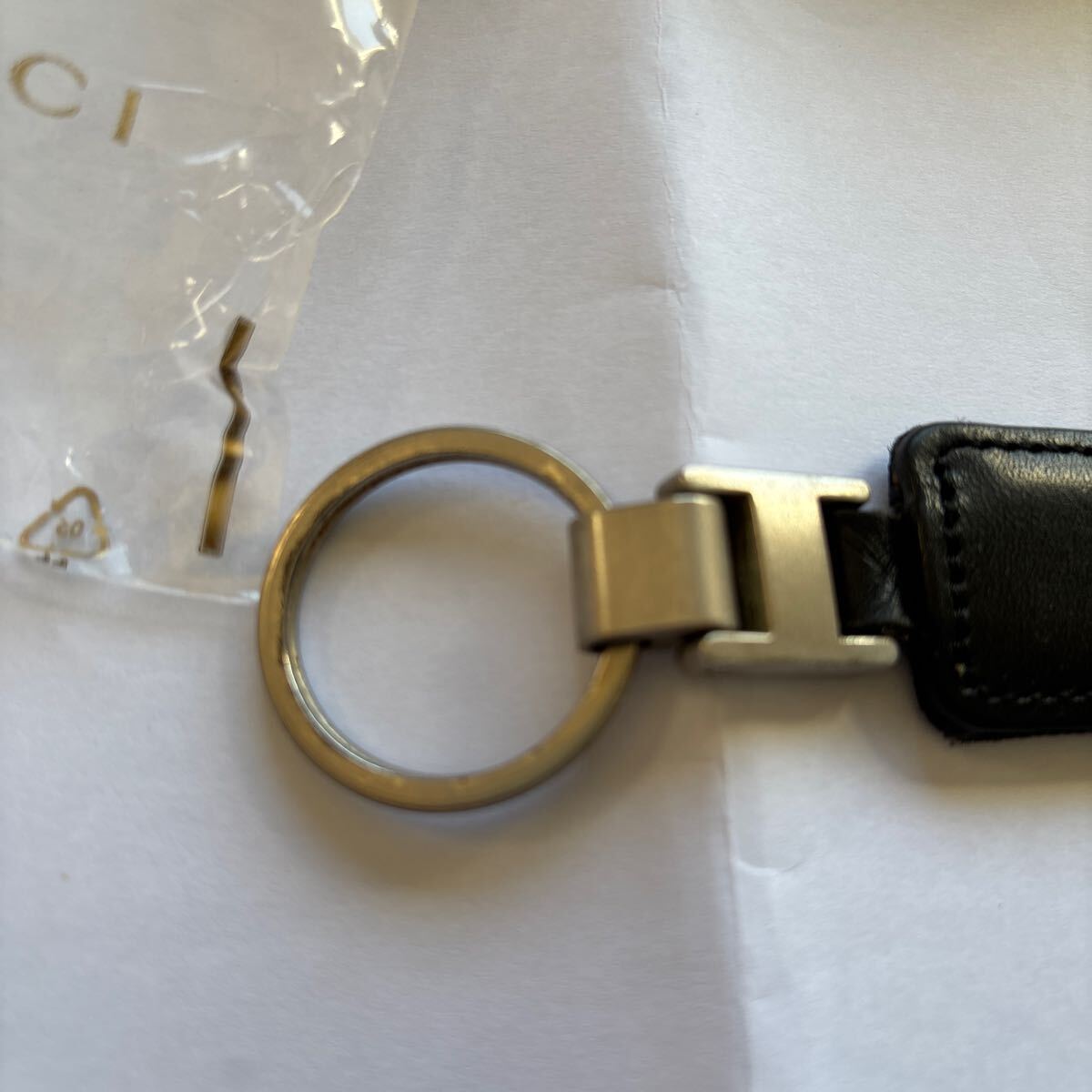 GUCCI キーホルダー 本革 黒 グッチ キーリングトヨタ
