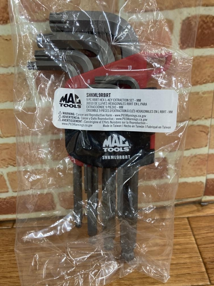 003☆未使用品☆MACTOOLS 9Pc　メトリックL型ボールヘックスキーレンチセット SHKML9RBRT