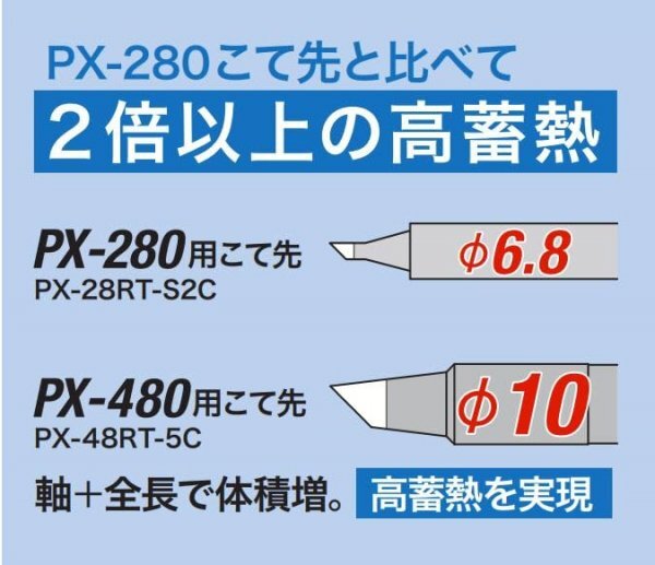 送料無(wú)料 太洋電機(jī)産業(yè) goot 高蓄熱デジタル溫調(diào)はんだこて 200℃~500℃まで 1℃単位の溫度設(shè)定 Smart Iron PX-480 日本制
