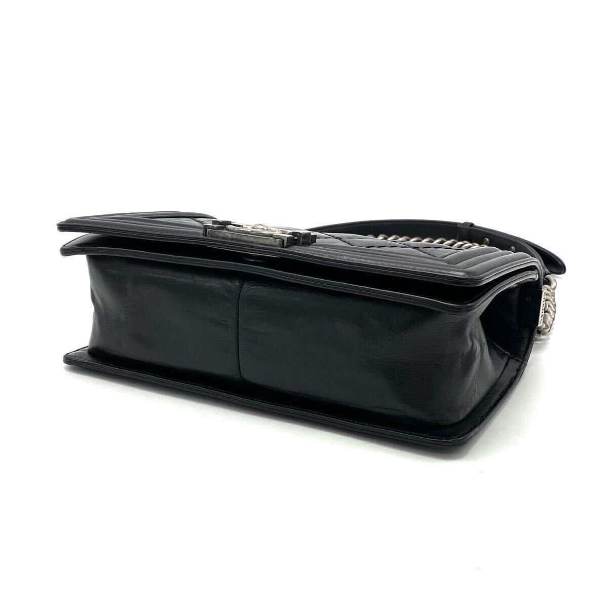 1円 良品 CHANEL ボーイシャネル マトラッセ ココマーク レザー チェーン ハンド ショルダー バッグ eH04107H