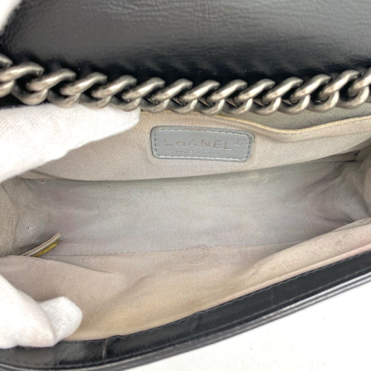 1円 良品 CHANEL ボーイシャネル マトラッセ ココマーク レザー チェーン ハンド ショルダー バッグ eH04107H