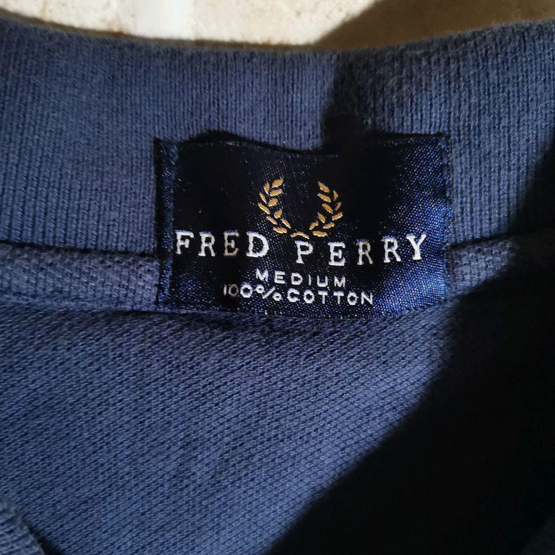 フレッドペリー FRED PERRY ポロシャツ 半袖 ネイビー リブライン