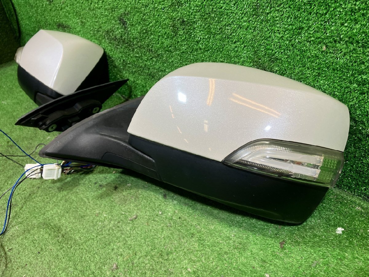 S管理77981 H24 レガシィ BRG】★社外ウインカー付き 左右 ドアミラー 9P+3Pカプラー★正常動作品 37J サテンホワイトパール BR9 BMM BMG