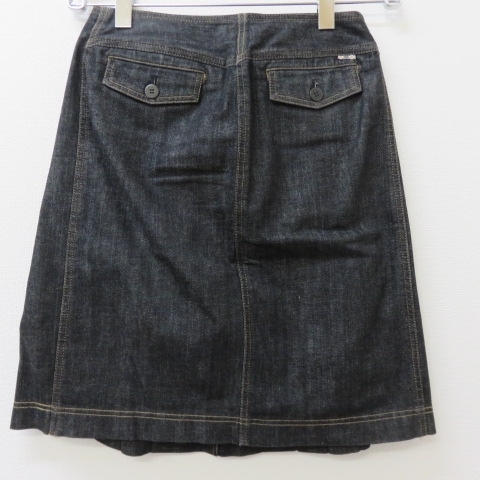 YSS5730★BURBERRY LONDON/バーバリー ロンドン デニムプリーツスカート ノバチェック ストレッチ ひざ丈 サイズ40 黒★A