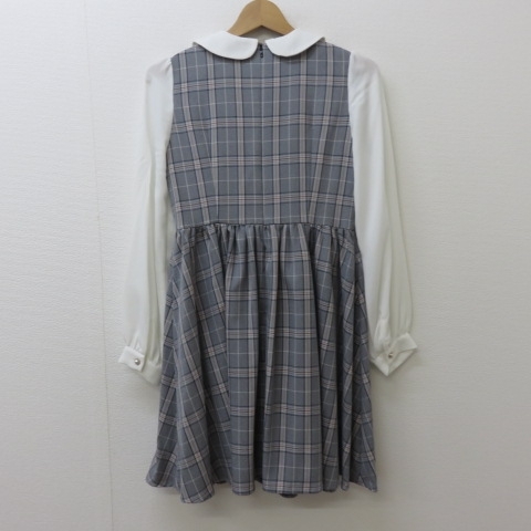 X831★Ankrouge/アンクルージュ チェック柄ワンピース M 2/21★A