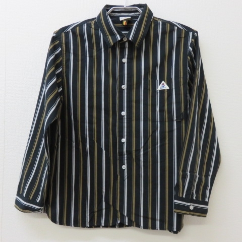 W341★GEVACO/ゲバコ ストライプ 長(zhǎng)袖シャツ 38 1/9★A