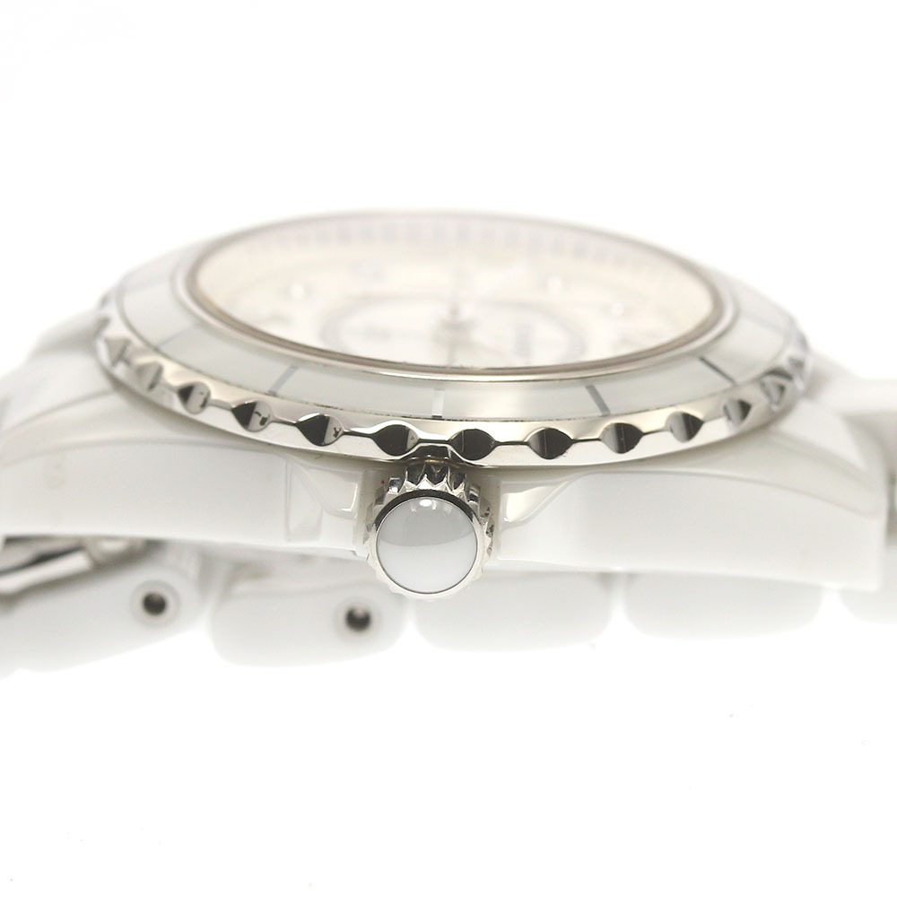 シャネル CHANEL H2570 J12 ホワイトセラミック 8Pダイヤ クォーツ レディース 良品 保証書付き_883538