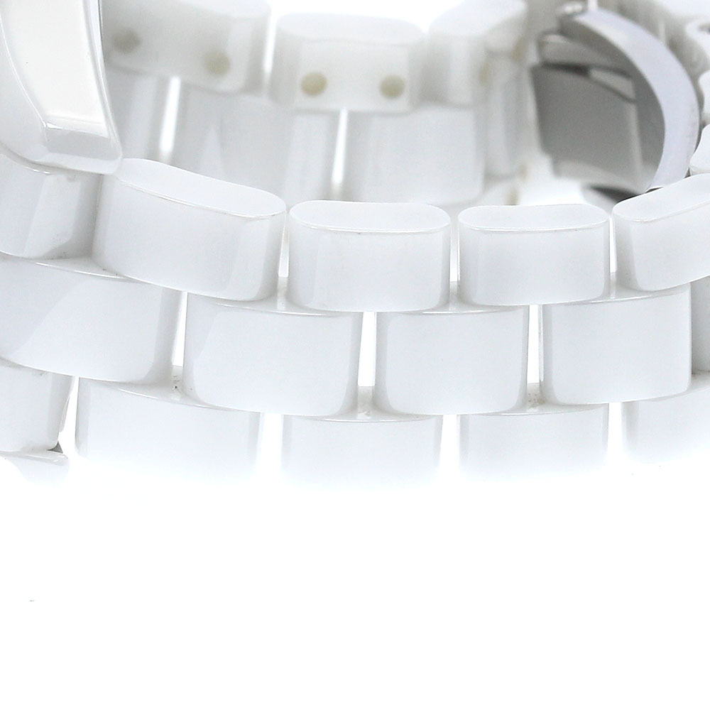 シャネル CHANEL H2010 J12 ピンクサファイアベゼル 白セラミック 12Pダイヤ クォーツ レディース 保証書付き_884494