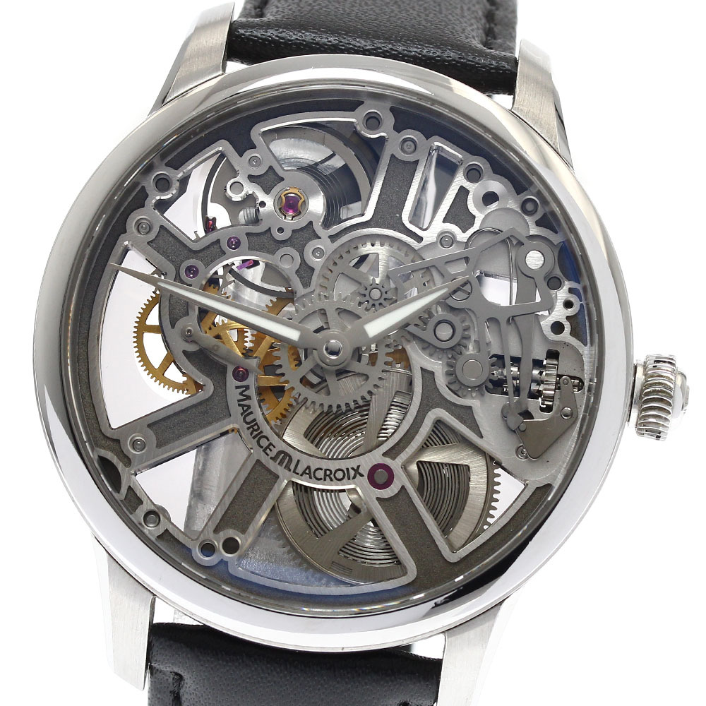 モーリスラクロア MAURICE LACROIX MP7228-SS001-000 マスターピース スケルトン 手巻き メンズ 良品 保証書付き_887418