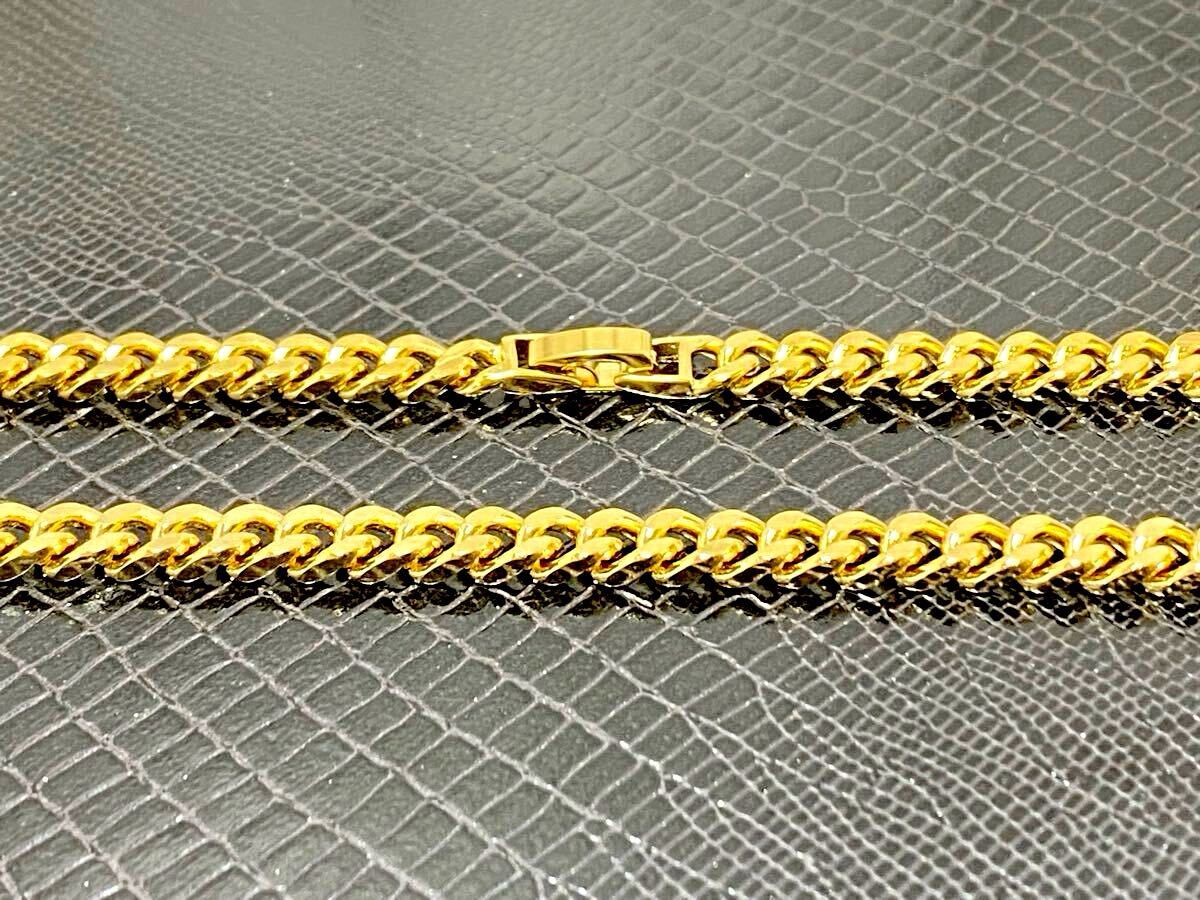 K-4 плоский цепь колье 6mm 60cm Gold 18kgp новый товар не использовался товар склад ликвидация запасов!