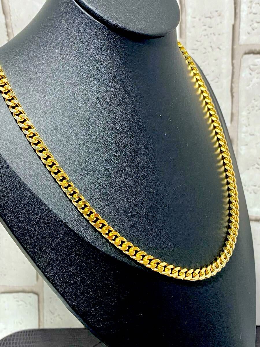 K-4 плоский цепь колье 6mm 60cm Gold 18kgp новый товар не использовался товар склад ликвидация запасов!