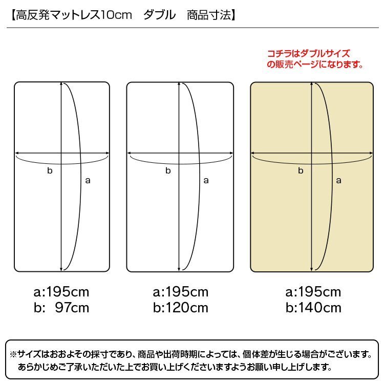 高反発 マットレス ダブル 厚さ10cm 密度30D 硬さ200N ウレタン マットレスベッド ベッド マット 布団 敷き布団 ブラウン 新品 未使用