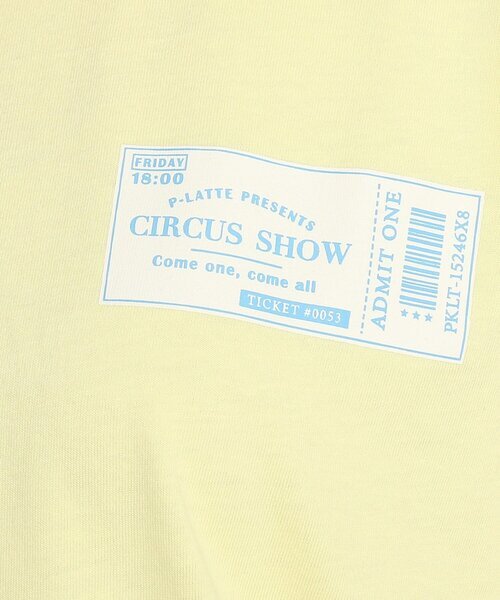 新品 PINK-latte【コットン100％/毛玉になりにくい】チケットプリントＴシャツ レモンイエロー(031) 16(160cm) 定価980円