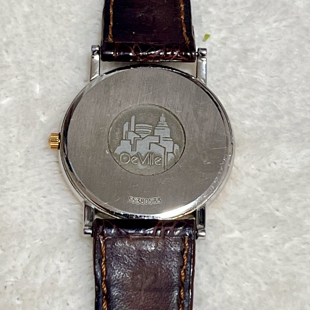 オメガデビルデヴィル腕時計ゴールド文字盤未修理不動6個穴