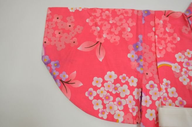 子ども お子様用 浴衣 女の子　仕立て上がり プレタ 女児 ゆかた　可愛い 小桜 ピンク　90サイズ（90～100ｃｍ） kodomoyukata-011