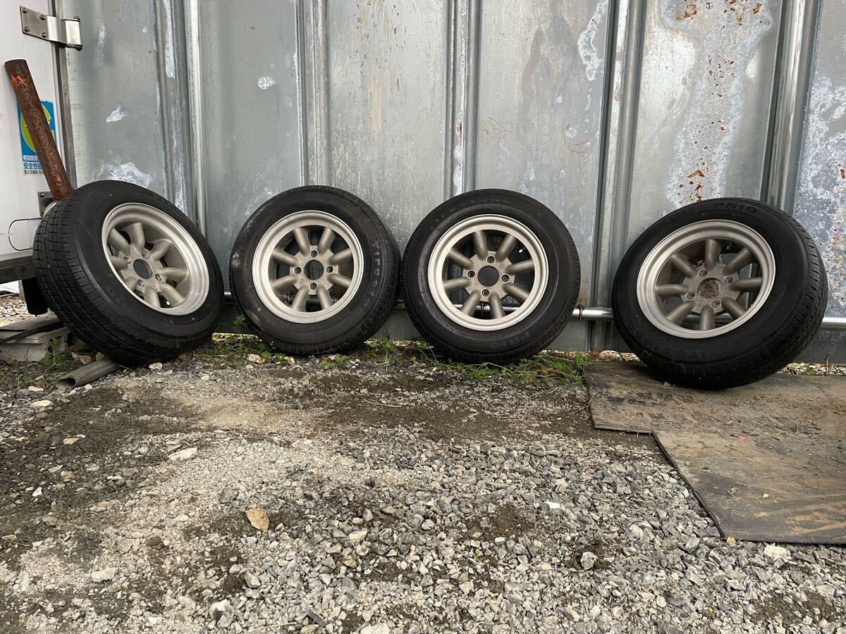 ワタナベ　14インチ　Aタイプ　14in ハコスカ　S30Z ダットサン　6.5J 7J 4本セット　タイヤ付き　當(dāng)時(shí)物　舊車　深リム　ホイール　