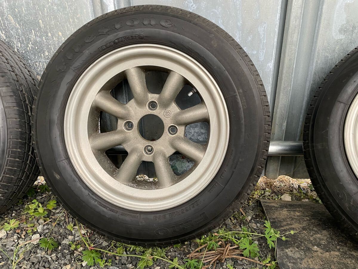 ワタナベ　14インチ　Aタイプ　14in ハコスカ　S30Z ダットサン　6.5J 7J 4本セット　タイヤ付き　當(dāng)時(shí)物　舊車　深リム　ホイール　