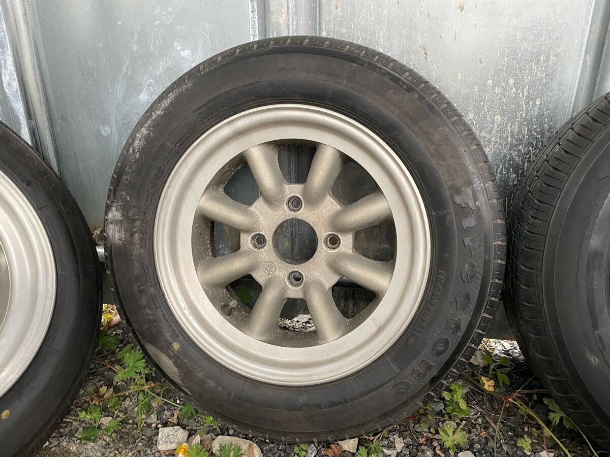 ワタナベ　14インチ　Aタイプ　14in ハコスカ　S30Z ダットサン　6.5J 7J 4本セット　タイヤ付き　當(dāng)時(shí)物　舊車　深リム　ホイール　