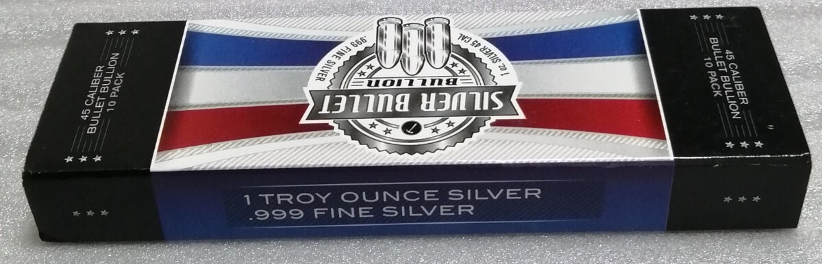 アメリカ .45ACP弾 純銀 レプリカ オリジナル箱付き 10個セット アメリカ .45ACP弾 純銀 レプリカ オリジナル箱付き 10個セット