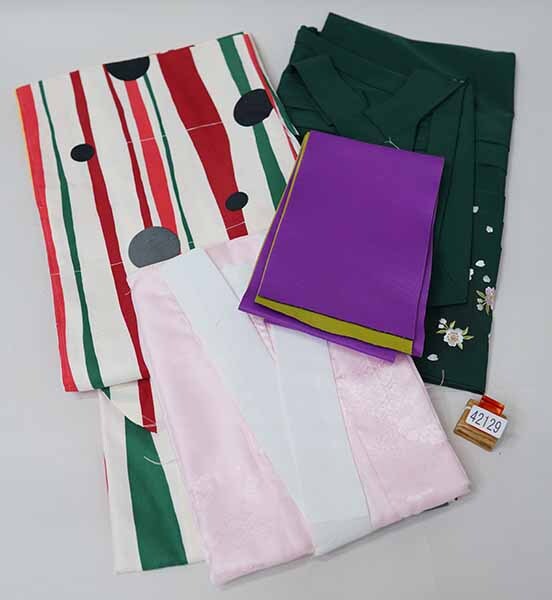  2 сяку рукав кимоно hakama полный комплект Junior для . исправление 135~150cmbon-ru сезон слоновая кость × красный × зеленый hakama модификация возможность новый товар ( АО ) дешево рисовое поле магазин NO42129-02