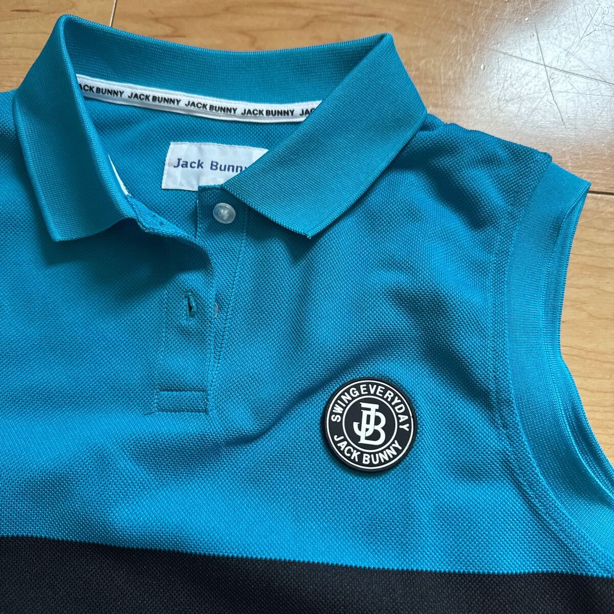 ジャックバニー パネルボーダーカノコポロシャツ　263-3160626 ノースリーブポロシャツ ゴルフウェア 1（M）レディース ターコイズ