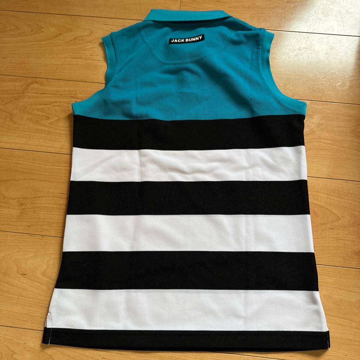 ジャックバニー パネルボーダーカノコポロシャツ　263-3160626 ノースリーブポロシャツ ゴルフウェア 1（M）レディース ターコイズ