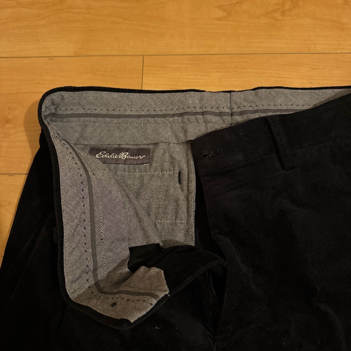 Eddie Bauer エディーバウアー コーディロイ スラックス パンツ メンズ アウトドア w86 秋冬用 ブラック_画像3
