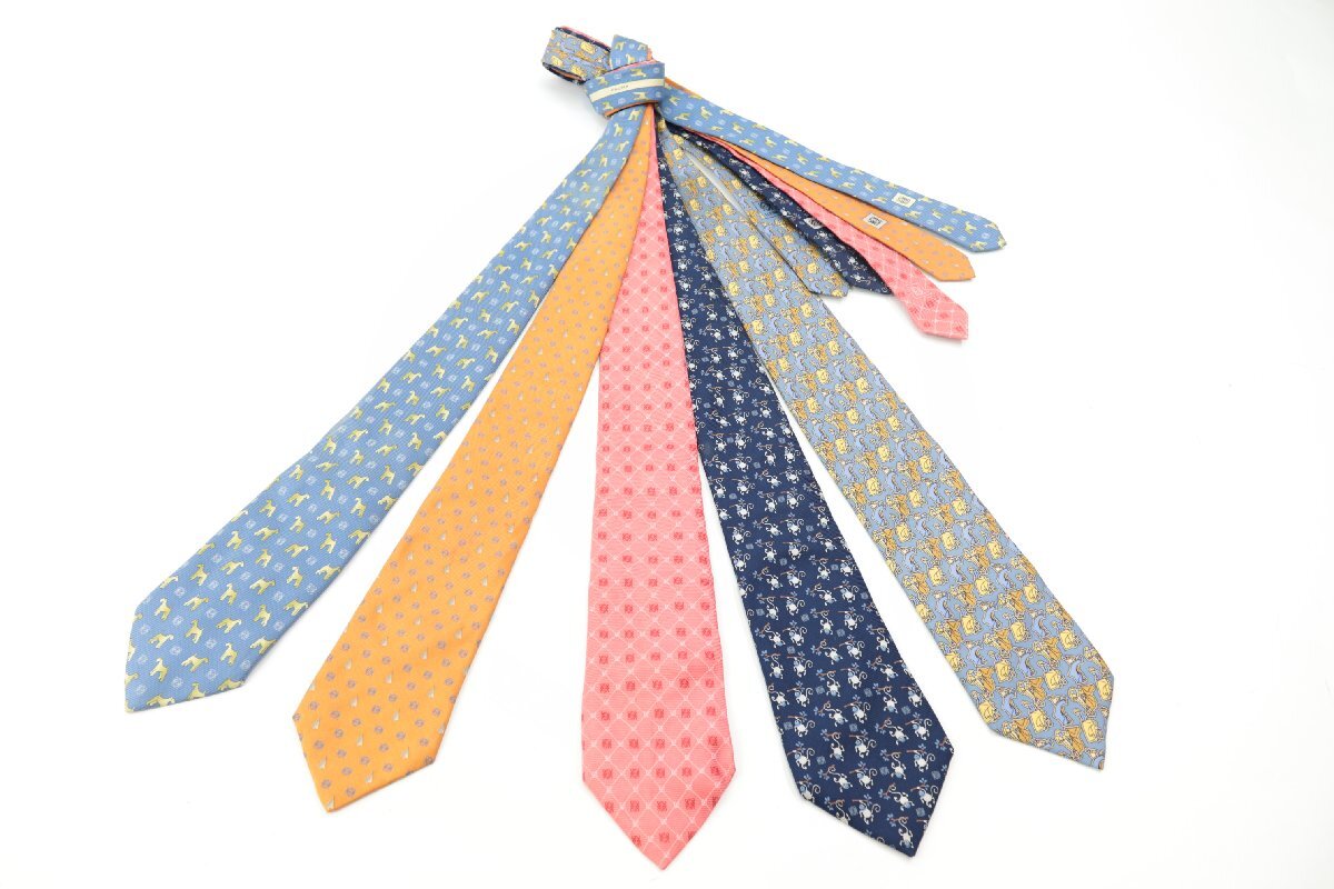 【5點(diǎn)】 LOEWE ロエベ ネクタイ シルク 100% 柄物 裝飾 ファッション 小物 メンズ 紳士 まとめ売り 7623-SM