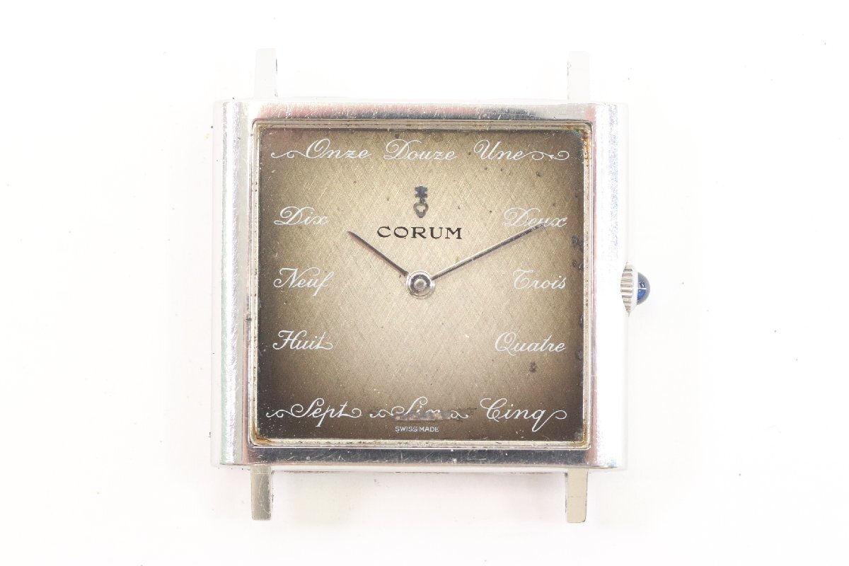CORUM コルム 57155 手巻き スクエア メンズ 腕時(shí)計(jì) アンティーク フェイスのみ 稼働品 7292-HA