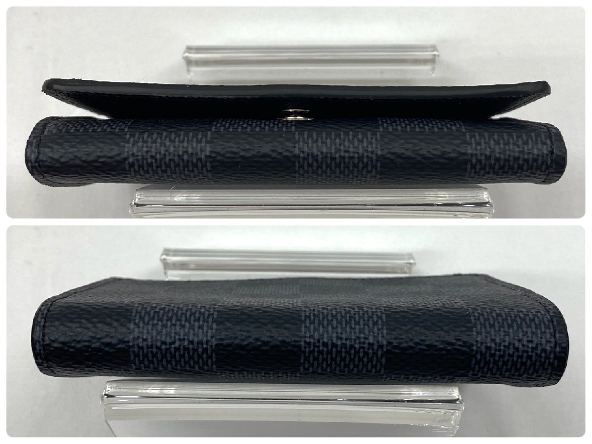 極美品◇LOUIS VUITTON ルイヴィトン ダミエ グラフィット アンヴェロップ?カルトドゥヴィジット カードケースICチップ內(nèi)蔵 ◇N63338