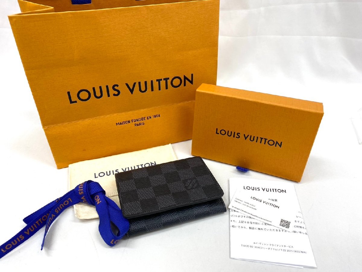 極美品◇LOUIS VUITTON ルイヴィトン ダミエ グラフィット アンヴェロップ?カルトドゥヴィジット カードケースICチップ內(nèi)蔵 ◇N63338